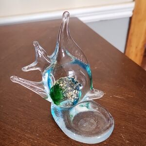 Glass Fish Tea Light Holder